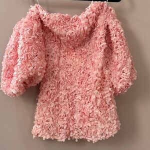 Textured Pink Floral Blouse